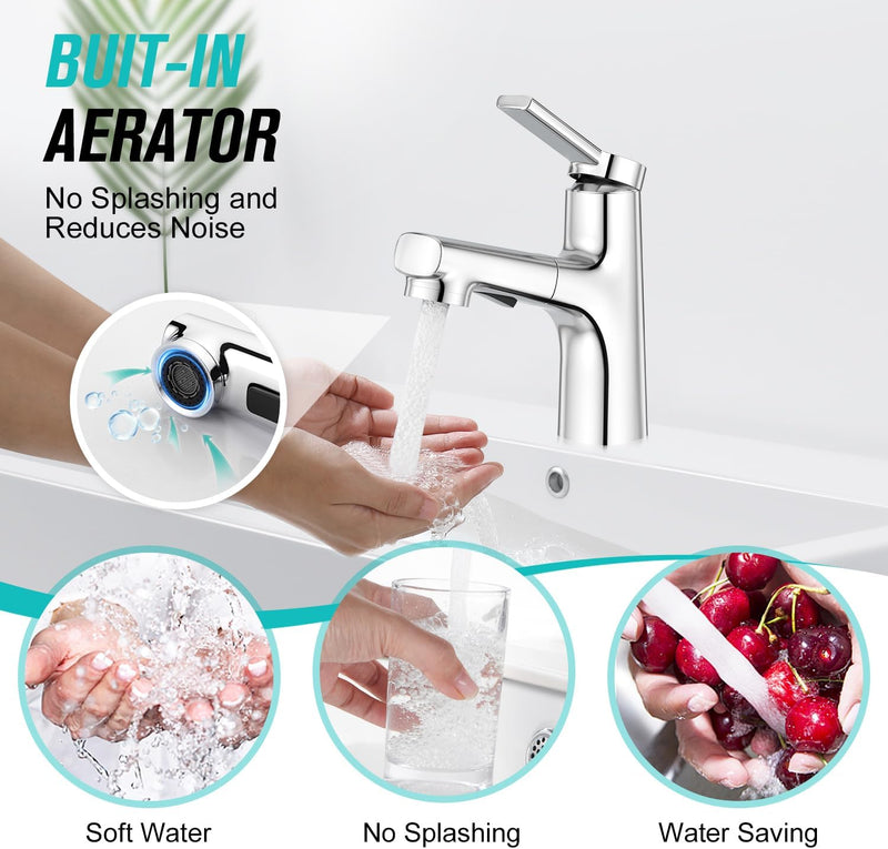 High Wash Basin Mixer Tap for Countertop Washbasin