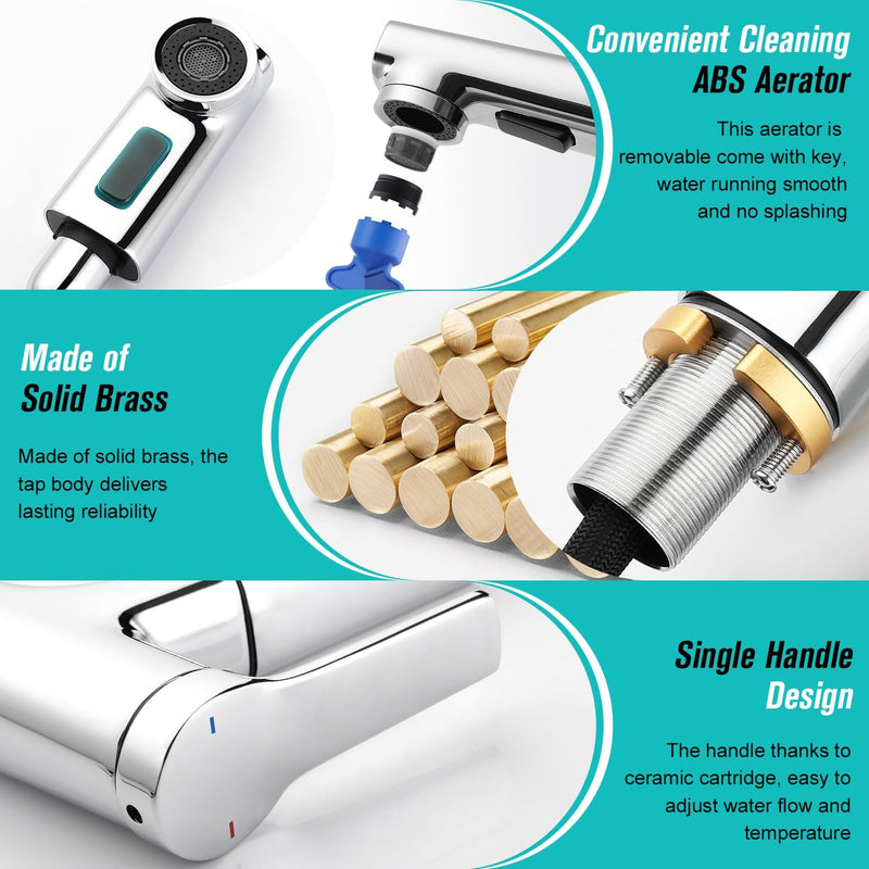 High Wash Basin Mixer Tap for Countertop Washbasin