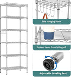 6-Tier Wire Shelving Unit with Wheels