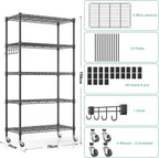 6-Tier Wire Shelving Unit with Wheels