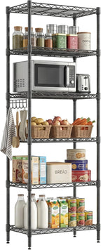 6-Tier Wire Shelving Unit with Wheels