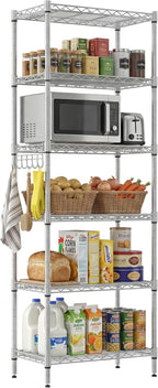 6-Tier Wire Shelving Unit with Wheels