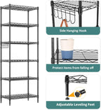 6-Tier Wire Shelving Unit with Wheels
