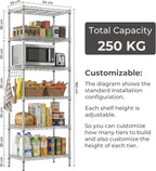6-Tier Wire Shelving Unit with Wheels