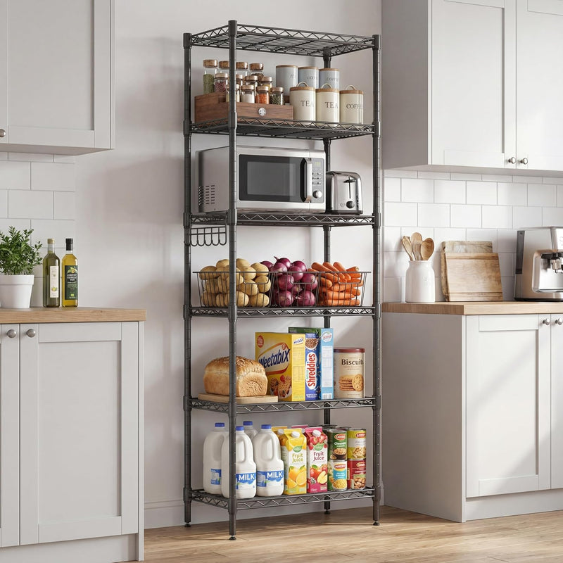 6-Tier Wire Shelving Unit with Wheels