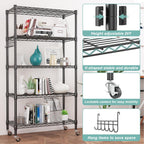 6-Tier Wire Shelving Unit with Wheels
