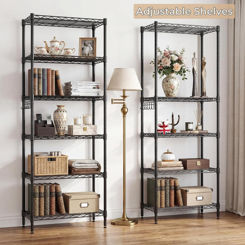 6-Tier Wire Shelving Unit with Wheels