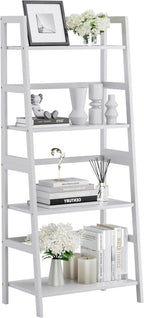 Ladder Shelf 4 Tier Bookshelf Freestanding Bathroom Storage