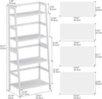 Ladder Shelf 4 Tier Bookshelf Freestanding Bathroom Storage