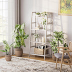 Ladder Shelf 4 Tier Bookshelf Freestanding Bathroom Storage