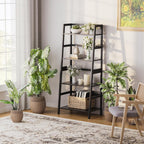 Ladder Shelf 4 Tier Bookshelf Freestanding Bathroom Storage
