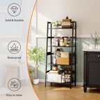 Ladder Shelf 4 Tier Bookshelf Freestanding Bathroom Storage