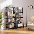 Ladder Shelf 4 Tier Bookshelf Freestanding Bathroom Storage