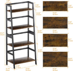 Ladder Shelf 4 Tier Bookshelf Freestanding Bathroom Storage