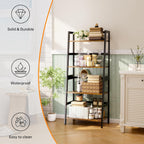Ladder Shelf 4 Tier Bookshelf Freestanding Bathroom Storage