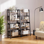 Ladder Shelf 4 Tier Bookshelf Freestanding Bathroom Storage