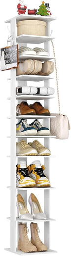 Home Bi 8-Tier Narrow Shoe Rack Corner Tower
