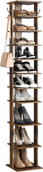 Home Bi 8-Tier Narrow Shoe Rack Corner Tower