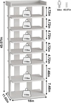 Home Bi 8-Tier Narrow Shoe Rack Corner Tower