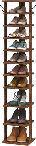 Home Bi 8-Tier Narrow Shoe Rack Corner Tower