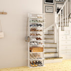 Home Bi 8-Tier Narrow Shoe Rack Corner Tower