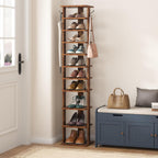 Home Bi 8-Tier Narrow Shoe Rack Corner Tower