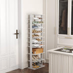 Home Bi 8-Tier Narrow Shoe Rack Corner Tower
