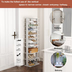 Home Bi 8-Tier Narrow Shoe Rack Corner Tower