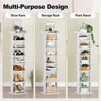 Home Bi 8-Tier Narrow Shoe Rack Corner Tower