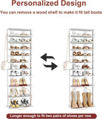 Home Bi 8-Tier Narrow Shoe Rack Corner Tower