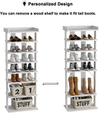 Home Bi 8-Tier Narrow Shoe Rack Corner Tower