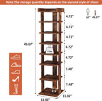 Home Bi 8-Tier Narrow Shoe Rack Corner Tower