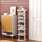 Home Bi 8-Tier Narrow Shoe Rack Corner Tower