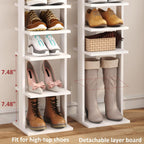 Home Bi 8-Tier Narrow Shoe Rack Corner Tower
