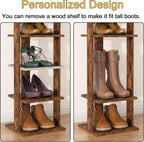 Home Bi 8-Tier Narrow Shoe Rack Corner Tower