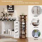 Home Bi 8-Tier Narrow Shoe Rack Corner Tower
