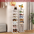Home Bi 8-Tier Narrow Shoe Rack Corner Tower