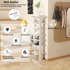 Home Bi 8-Tier Narrow Shoe Rack Corner Tower