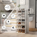 Home Bi 8-Tier Narrow Shoe Rack Corner Tower
