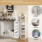 Home Bi 8-Tier Narrow Shoe Rack Corner Tower