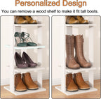 Home Bi 8-Tier Narrow Shoe Rack Corner Tower