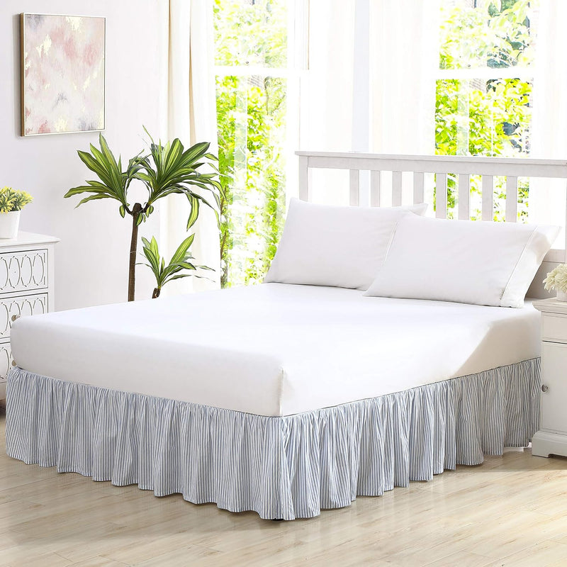 Home Cotton Ruffled Bedskirt Lightweight Decor with Classic