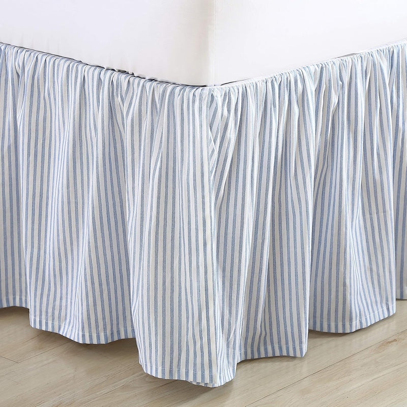Home Cotton Ruffled Bedskirt Lightweight Decor with Classic