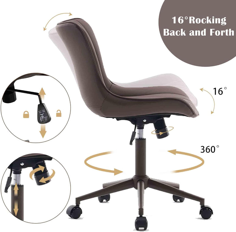 Home Office Chair Swivel Armless Desk All