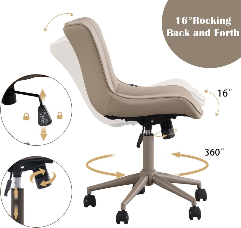 Home Office Chair Swivel Armless Desk All