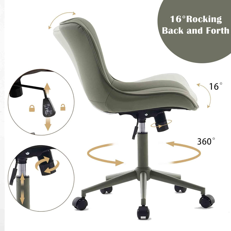 Home Office Chair Swivel Armless Desk All