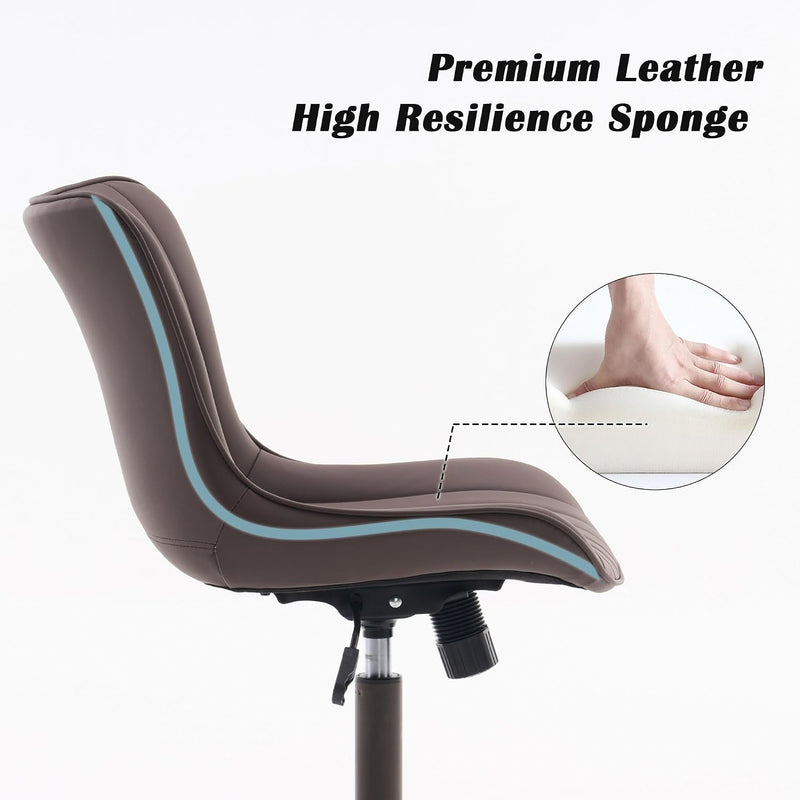Home Office Chair Swivel Armless Desk All
