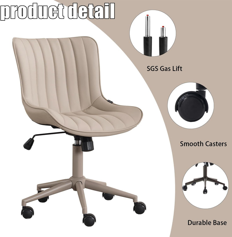 Home Office Chair Swivel Armless Desk All