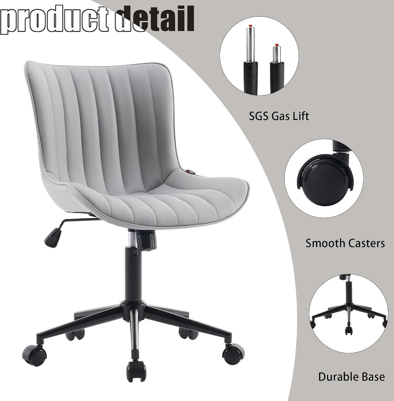 Home Office Chair Swivel Armless Desk All