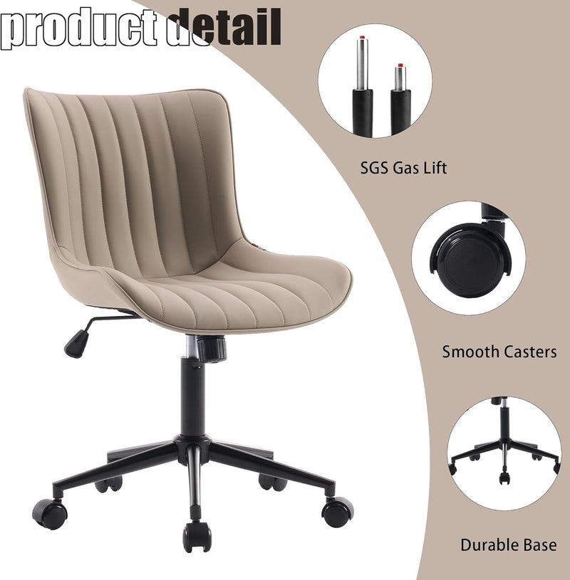 Home Office Chair Swivel Armless Desk All